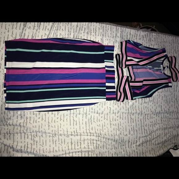 Sexy stripped 2 piece set blue/pink - Picture 8 of 8